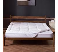 VEVOR Mattress Topper, Queen Size, 25.4 mm Thickness, Fiber Fill Pad with Detachable & Washable, Comfortable, Supportive, Cooling, Breathable, with Detachable Bedside Pocket for Holding Small Items