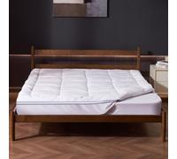 VEVOR Mattress Topper, Queen Size, 25.4 mm Thickness, Fiber Fill Pad with Detachable & Washable, Comfortable, Supportive, Cooling, Breathable, with De