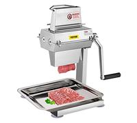 Vevor Meat Tenderizer Machine, 5 in/12.5 cm Cutting Width, Manual Steak Tenderizer with Stainless Steel Blades and C-Clamp Combs, Heavy Duty Construction Tendering Pork Beef Mutton, Sliver