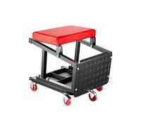 VEVOR Mechanic Stool, 300 lbs Capacity Garage Seat/Work Stool with Wheels, 360° Swivel Rolling Workshop Stool with Tool Tray, Mechanics Creeper Seat/Step Stool, for Garage, Shop & Auto Repair, Black
