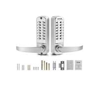 VEVOR OL-209S2-BB-C-03 Entry 14 Key, Mechanical Keypad Door Handle, Double-Sided Stainless Steel Waterproof Keyless Gate Lock, for Home Office Yard, Sliver, Silver