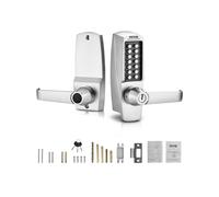 VEVOR Mechanical Keyless Entry Door Lock 14 Key Mechanical Door Lock with Keys Mechanical Keypad Door Lock with Handle Stainless Steel Waterproof K