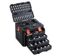VEVOR Mechanical Tool Set, 256 Piece Mechanical Tool Set, 0.2 cm, Drive 1 cm and 0.5", SAE and Metric Cap, Flat Wrench, Screwdriver Bits, Accessories and Cases