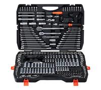 VEVOR Mechanics Tool Set, 308-Piece Mechanical Tool Set, 1/4", 3/8" and 1/2" Drive, SAE and Metric Socket Set, Wrenches, Screwdriver Bits, Accessories and Storage Case