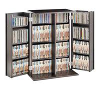 VEVOR Media Storage Cabinet, DVD Cabinet with Doors and Shelves, CD Storage Holds up to 576 CDs, Adjustable DVD Shelf, Protects & Organizes Music, Movie, Video Games or Collections-Espresso