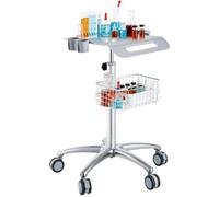 VEVOR Medical Cart, Salon Cart with Wheels, Mobile Trolley Cart 680-1090 mm Height Adjustable, Metal Salon Stations for Hair Stylist, Rolling Desktop