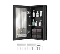 VEVOR Medicine Cabinet, 14 x 24 inches, Medicine Cabinet for Bathroom with Mirror, Aluminum Frame Bathroom Wall Cabinet, 2-layer Adjustable Shelves,
