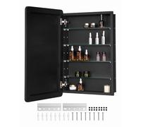 VEVOR Bathroom Mirror Cabinet, 20 x 30 inch, Aluminum Frame Bathroom Wall Cabinet with Mirror, 4-layer Adjustable Shelves, Recessed & Wall-mounted Installation