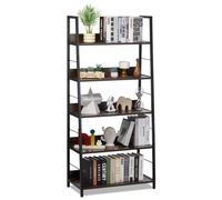 VEVOR Metal Bookshelf, 5-Tier Industrial Bookcase, Tall Wide Rustic Vintage Storage Bookshelf with Open Shelves, Freestanding Display Shelving Unit