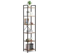 VEVOR Metal Bookshelf, 6-Tier Industrial Bookcase, Tall Narrow Rustic Vintage Storage Bookshelf with Open Shelves, Freestanding Display Shelving Unit Storage Rack, for Living room, Bedroom & Office