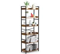 VEVOR Metal Bookshelf, 6-Tier Industrial Bookshelf, Tall Wide Rustic Vintage Storage Bookcase with Open Shelves