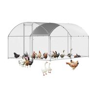 VEVOR Metal Chicken Coop, 9.8x13.1x6.5 ft Large Walk-in Chicken Runs with Cover, Doom Roof Hen House Enclosure with Security Lock, Outdoor Duck Rabbit Cage Poultry Pen for Backyard, Farm, Yard