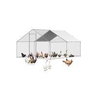 VEVOR Metal Chicken Coop, 9.8x13.1x6.5 ft Large Walk-in Chicken Runs with Cover, Spire Roof Hen House Enclosure with Security Lock, Outdoor Duck Rabbit Cage Poultry Pen for Backyard, Farm, Yard
