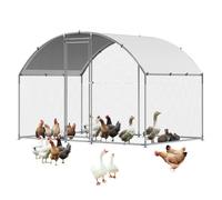 VEVOR Metal Chicken Coop, 9.8x6.5x6.5ft Large Walk-in Chicken Runs with Cover, Doom Roof Hen House Enclosure with Security Lock, Outdoor Duck Rabbit C
