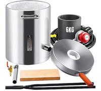VEVOR Metal Melting Furnace, 6KG Large Capacity Foundry Home Kilns, Blacksmithing Forge w/Crucible & Tongs Kiln, Stainless Steel Smelter, for Metal Scrap Recycle, Gold Copper Silver Casting