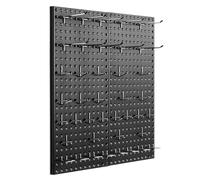 VEVOR Metal Pegboard Panels, 24" x 12" Pegboard, 2 Panels, Heavy Duty Peg Board Wall Organizer with Accessories, for Living Room Garage Tool Storage Office Organization Craft Room Kitchen Home, Black