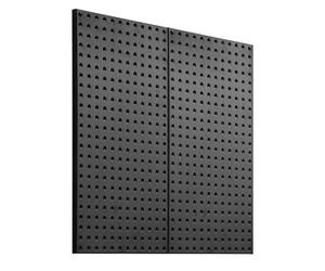 VEVOR Metal Pegboard Panels, 24" x 12" Pegboard, 2 Panels, Heavy Duty Steel Peg Board Wall Organizer, for Living Room Garage Tool Storage Workbench Office Organization Craft Room Kitchen Home, Black