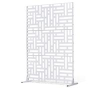 VEVOR Metal Privacy Screen, 47" W x 76" H Outdoor Privacy Screens 3-Panel, Freestanding Outdoor Divider with Stand, Decorative Garden Steel Privacy Fe