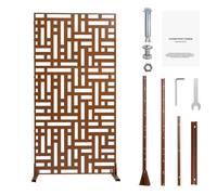 VEVOR Metal Privacy Screen 47" x 76" Outdoor Privacy Screens & Panels Brown