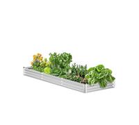 VEVOR Metal Raised Garden Bed, 12 x 4 x 1 ft Outdoor Galvanized Planter Box, with Open Bottom, Large Planter Raised Bed for Gardening Vegetables, Flowers, Herbs, and Succulent Plants, Silver