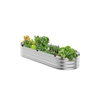 VEVOR Metal Raised Garden Bed 4x2x1 ft Outdoor Galvanized Planter Box Silver