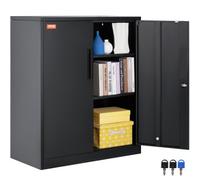 VEVOR Metal Storage Cabinet with 2 Magnetic Doors and 4 Adjustable Shelves, 200 lbs Capacity per Shelf, Locking Steel Storage Cabinet, 42'' Metal Cabi