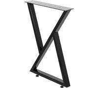 VEVOR Metal Table Leg Set of 2 Dining Table Legs Black 28” Height 24” Width Bench Legs Coffee Table Legs 1763lbs Load Capacity Heavy Duty Base Modern(Zig Zag Style)