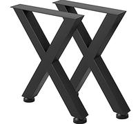 VEVOR Metal Table Legs - 28.3 x 23.6 Inch Black Premium Steel X-Frame Style Country Table Legs Perfect for Coffee Store, Home Office, Bar