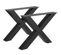 VEVOR Metal Table Legs 28.4 x 29.9 Inch Black Table Legs Premium Steel Table Legs with X-Frame Style Steel Bench Legs Country Style Table Legs Furniture Leg Perfect for Coffee Store Home Office Bar