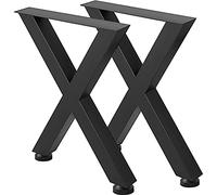 VEVOR Metal Table Legs - 28.4 x 31.1 Inch Black Premium Steel X-Frame Style Country Table Legs Perfect for Coffee Store, Home Office, Bar