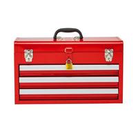 VEVOR Tool Box 20.5-inch Portable Metal Tool Box 3 Drawers Tool Organizer Red