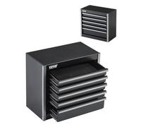 VEVOR Metal Tool Box, 8.6-inch, Portable Metal Tool Box with 5 Drawers, Small Tool Chest with EVA Liners and PP Feet Pads, Heavy-Duty Steel With Ball Bearing Opening and Powder Coated Finish, Black