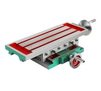 VEVOR Milling Table 17.7×6.7Inch Compound Slide Milling Table Multifunction Worktable Cross Milling Machine Compound 2 Axis 4 Ways for All Drill Stands Bench Drilling Milling Machine, Silver