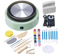 VEVOR Mini Ceramic Lathe Diameter 158 mm, Turntable Adjustable Rotation Speed 0-140 RPM, Clay Lathe for Modelling Clay, Suitable for Ceramic Courses, Green