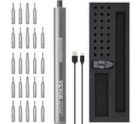 VEVOR Mini Cordless Screwdriver with Set of 24 Screwdriver Bits Rechargeable Electric Screwdriver Max. Electric Torque 0.3Nm Manual 3Nm 170rpm Kit for Repair Watch Glasses Drone PC