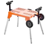 VEVOR Miter Saw Stand with Tabletop and Wheels, 330lbs Load Capacity Steel Collapsible Rolling Stand for Miter Saw, Adjustable Height and Length, Portable Compact and Folding Miter Saw Stand