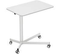 VEVOR Mobile Standing Desk, 28.5"-44.2" Gas-Spring Height Adjustable Sit-Stand Desk, 360° Swivel Wheels (2 Lockable) Portable Rolling Laptop Table Com