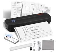 VEVOR Mobile Thermal Printer, Portable Inkless Printer, Bluetooth, A4/A5 Compatible, 203 DPI, Black