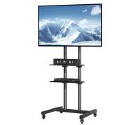 VEVOR Mobile TV Stand Height Adjustable TV Stand with Wheels Double Tray for Audio-Visual Devices Rolling TV Stand for Bedroom 23-60 in