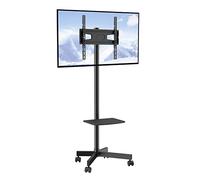 VEVOR Mobile TV Stand, Mobile TV Cart for 23 to 60 inch TVs, Height Adjustable Portable TV Stand with Wheels, with A Tray for Audio-Visual Devices, Rolling TV Stand with Mount for Bedroom, Living Room