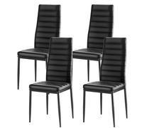 Vevor Modern Dining Room Accent Chairs Set Of 4, Upholstered Leather Side Chair For Dining Tables, With Thick Cushions