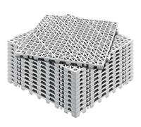 VEVOR Modular Interlocking Cushion, 12 Pack 30 x 30 cm Splicing Drainage Mats, Soft PVC Interlocking Drainage Floor Tiles, Non-Slip Drainage Holes for Restroom, Bathroom, Kitchen, Pool, Wet Area, Gray