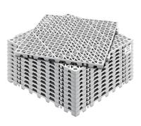 VEVOR Modular Interlocking Cushion, 12 Pack 30 x 30 cm Splicing Drainage Mats, Soft PVC Interlocking Drainage Floor Tiles, Non-Slip Drainage Holes for Restroom, Bathroom, Kitchen, Pool, Wet Area, Gray