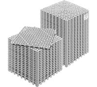 VEVOR Modular Interlocking Cushion, 50 Pack 30 x 30 cm Splicing Drainage Mats, Soft PVC Interlocking Drainage Floor Tiles, Non-Slip Drainage Holes for Restroom, Bathroom, Kitchen, Pool, Wet Area, Gray