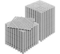 VEVOR Modular Interlocking Cushion, 50 Pack 30 x 30 cm Splicing Drainage Mats, Soft PVC Interlocking Drainage Floor Tiles, Non-Slip Drainage Holes for Restroom, Bathroom, Kitchen, Pool, Wet Area, Gray
