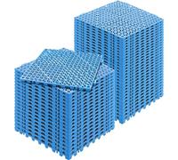 VEVOR Modular Interlocking Cushion, 50 Pack 30 x 30 cm Splicing Drainage Mats, Soft PVC Interlocking Drainage Floor Tiles, Non-Slip Drainage Holes for Restroom, Bathroom, Kitchen, Pool, Wet Area, Blue