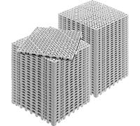 VEVOR Modular Interlocking Cushion, 55 Pack 30 x 30 cm Splicing Drainage Mats, Soft PVC Interlocking Drainage Floor Tiles, Non-Slip Drainage Holes for Restroom, Bathroom, Kitchen, Pool, Wet Area, Gray
