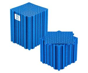 VEVOR Modular Interlocking Cushion, 55 Pack 30 x 30 cm Splicing Drainage Mats, Soft PVC Interlocking Drainage Floor Tiles, Non-Slip Drainage Holes for Restroom, Bathroom, Kitchen, Pool, Wet Area, Blue
