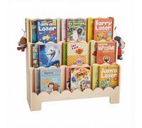 VEVOR Montessori Bookshelf, 3-Tier Scalloped Kids Bookshelf, Front Facing Toddler Bookcase, Dual Hooks for Hanging Backpacks, Baby for Kids Room, Living Room, Entryway, Nursury, Preschool