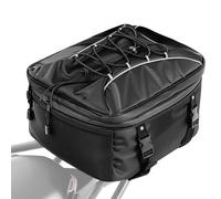 VEVOR Motorcycle Tail Bag, 22-34 L Expandable Motorcycle Rear Seat Bag with Waterproof Rain Cover, Outdoor Sports Motorbike Luggage Storage Backpack Handbag with Straps, Pocket & Elastic Cord, Black